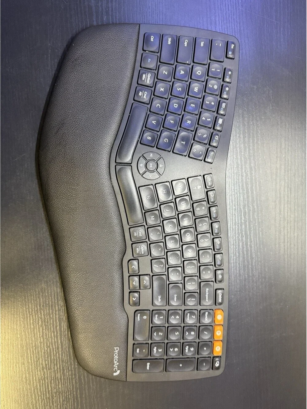 ProtoArc EK01 Plus Ergonomic Wireless Keyboard Bluetooth 2.4G Backlit Black